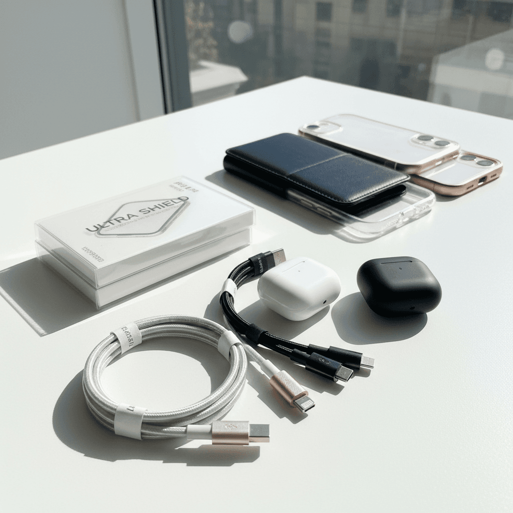 Electronics accessories on display